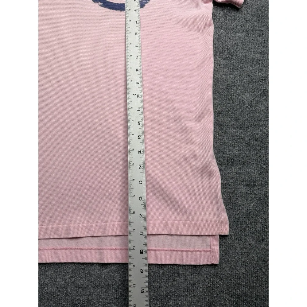 Polo Ralph Lauren Mens L Pink Athletic Canoeing Graphic Paint Splatter Polo